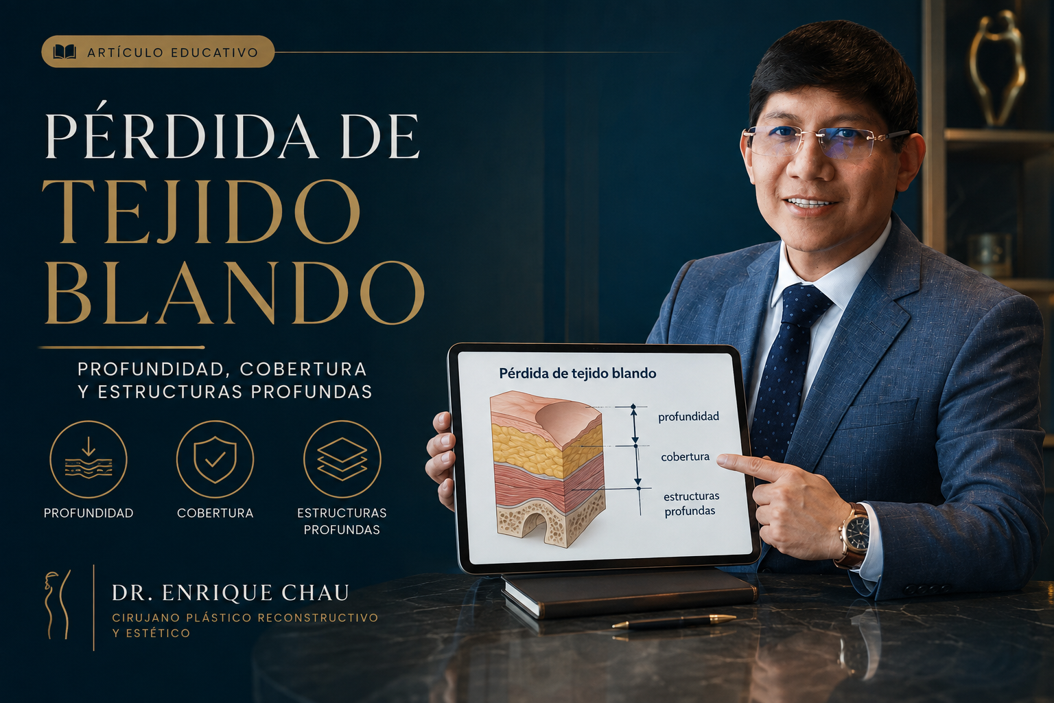 Pérdida de tejido blando explicada por el Dr. Enrique Chau
